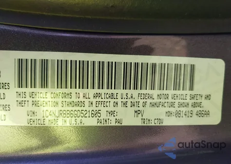 2016 Jeep Patriot Sport z USA, uszkodzony, nr VIN 1C4NJRBB6GD521605